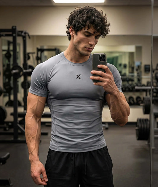 Armour Compression Tees: Gun Metal Grey