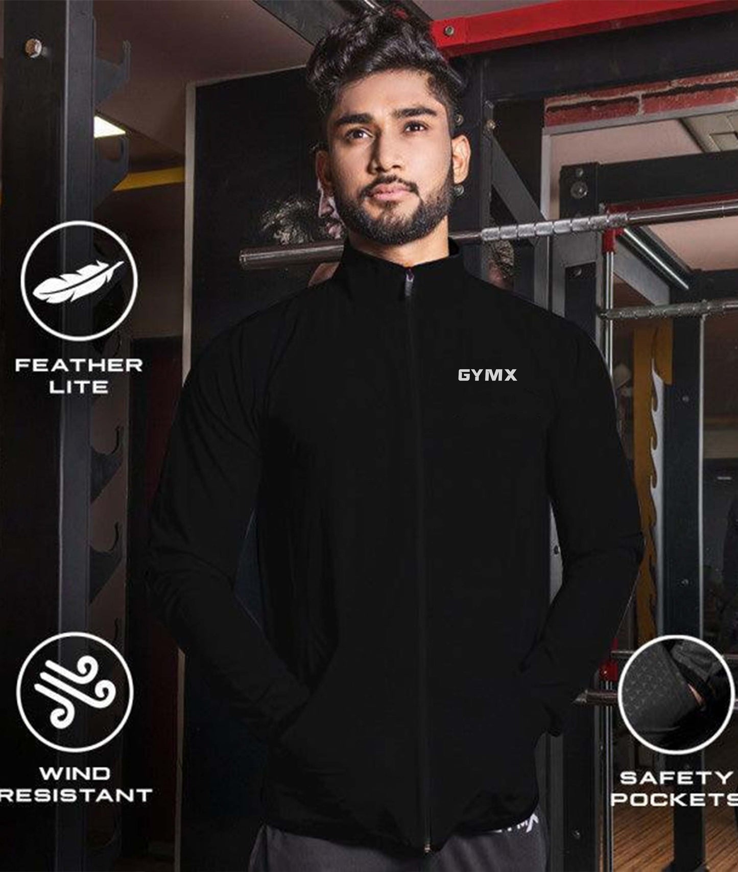 Jet Black Jacket Summer Windcheater - Aero Series