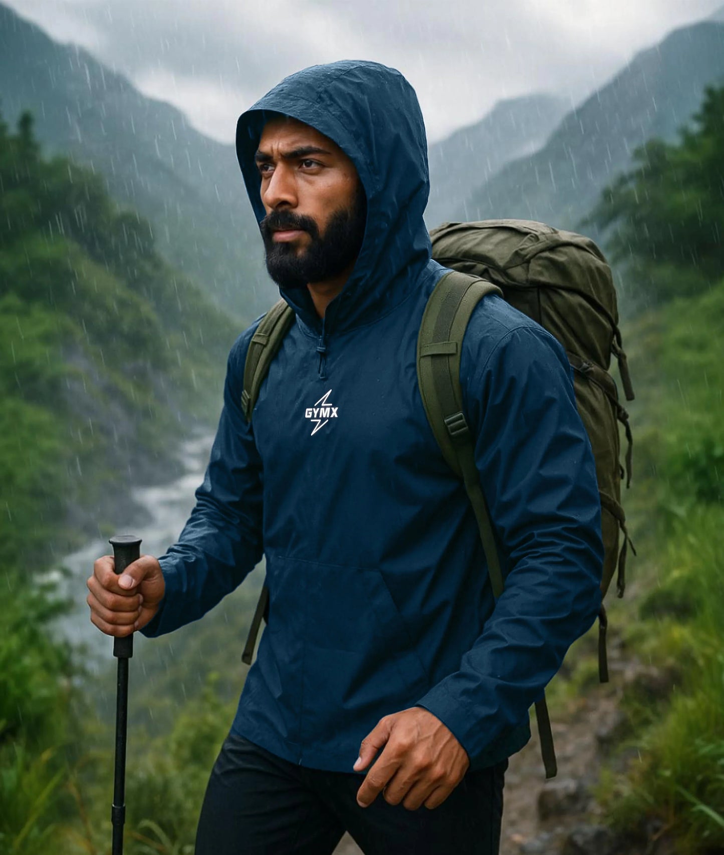 Storm Waterproof Jacket 2.0- Krypto Blue (with rainproof phone pockets)