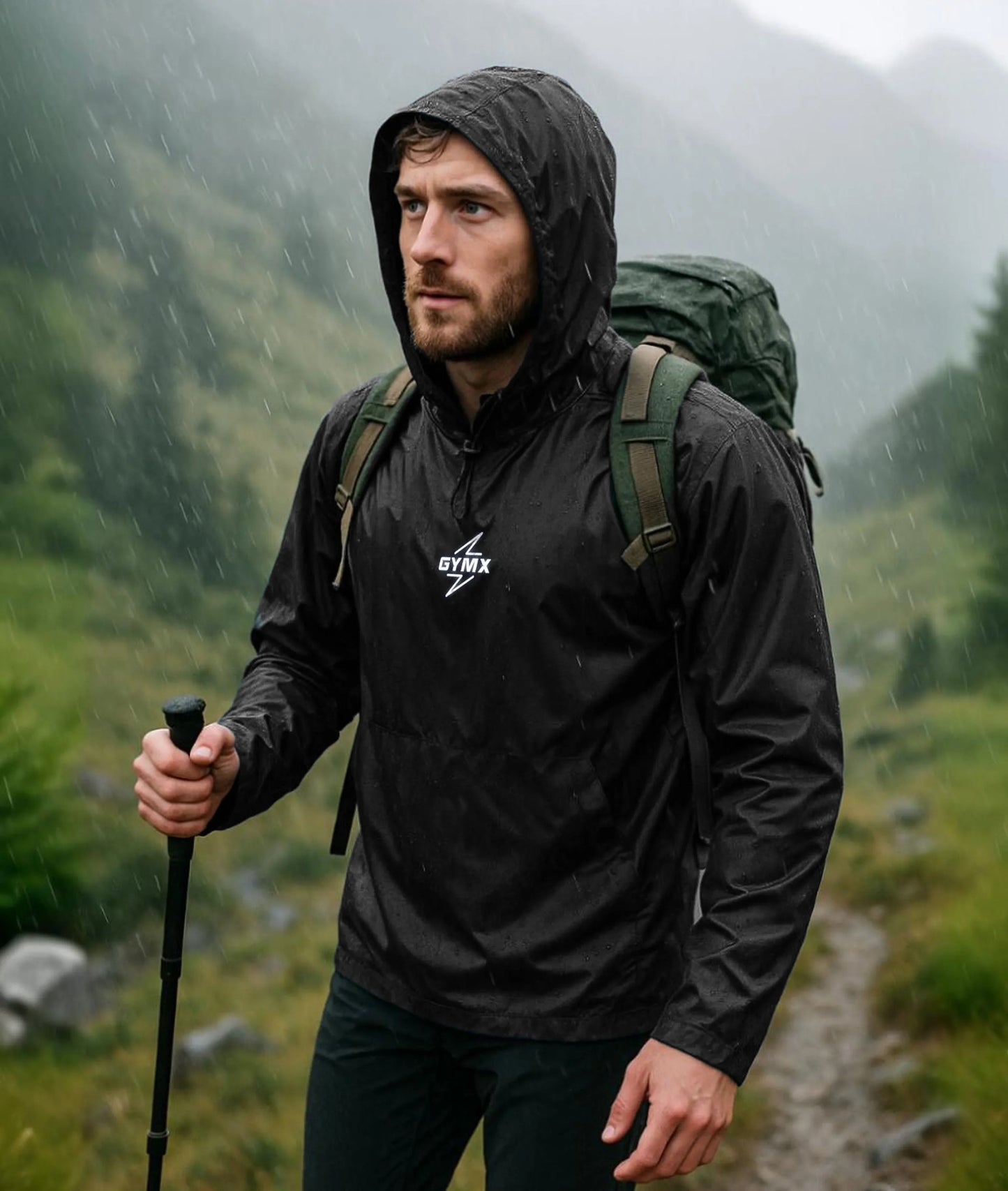 Storm Waterproof Jacket 2.0- Wicked Black (with rainproof phone pockets)