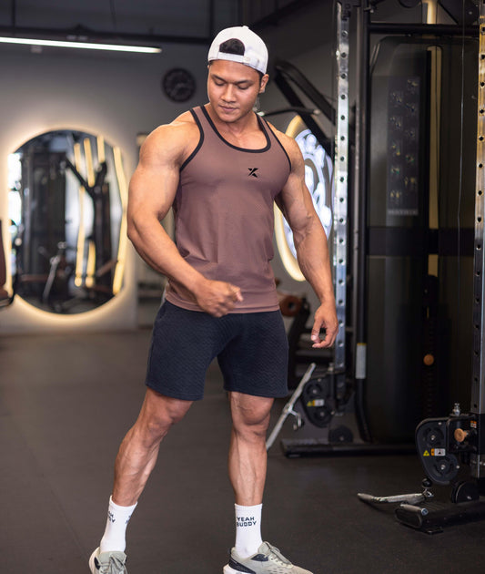 Performance GymX Tank: Tan Brown - Sale