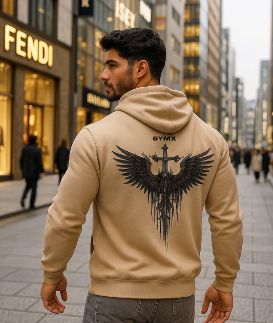 Arc Oversized GymX Hoodie: Beige