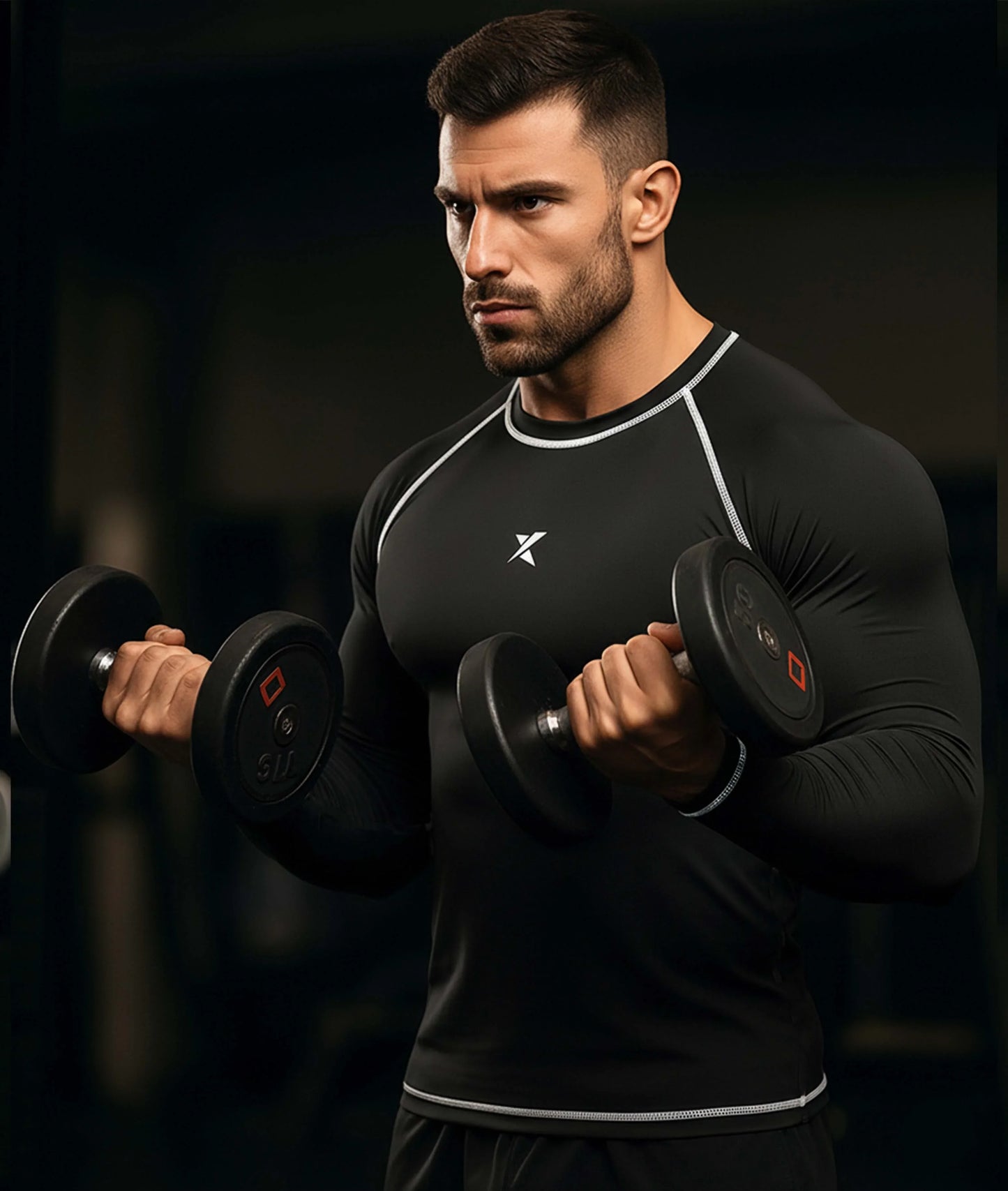 Apex Compression Full Sleeve Tee: Black (Nylon)
