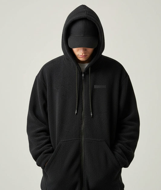 Zero Degree Oversized Hoodie: Black