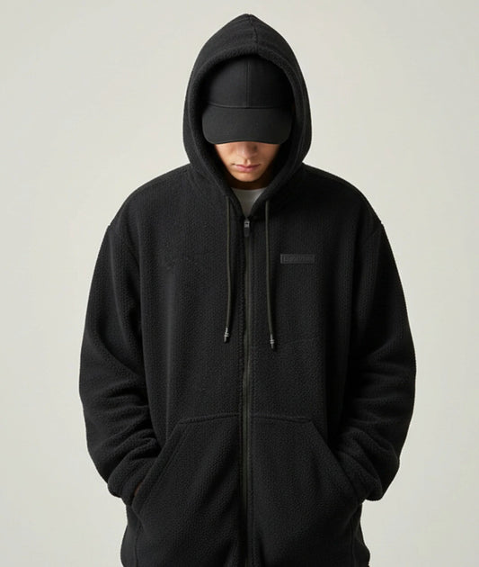 Zero Degree Oversized Hoodie: Black