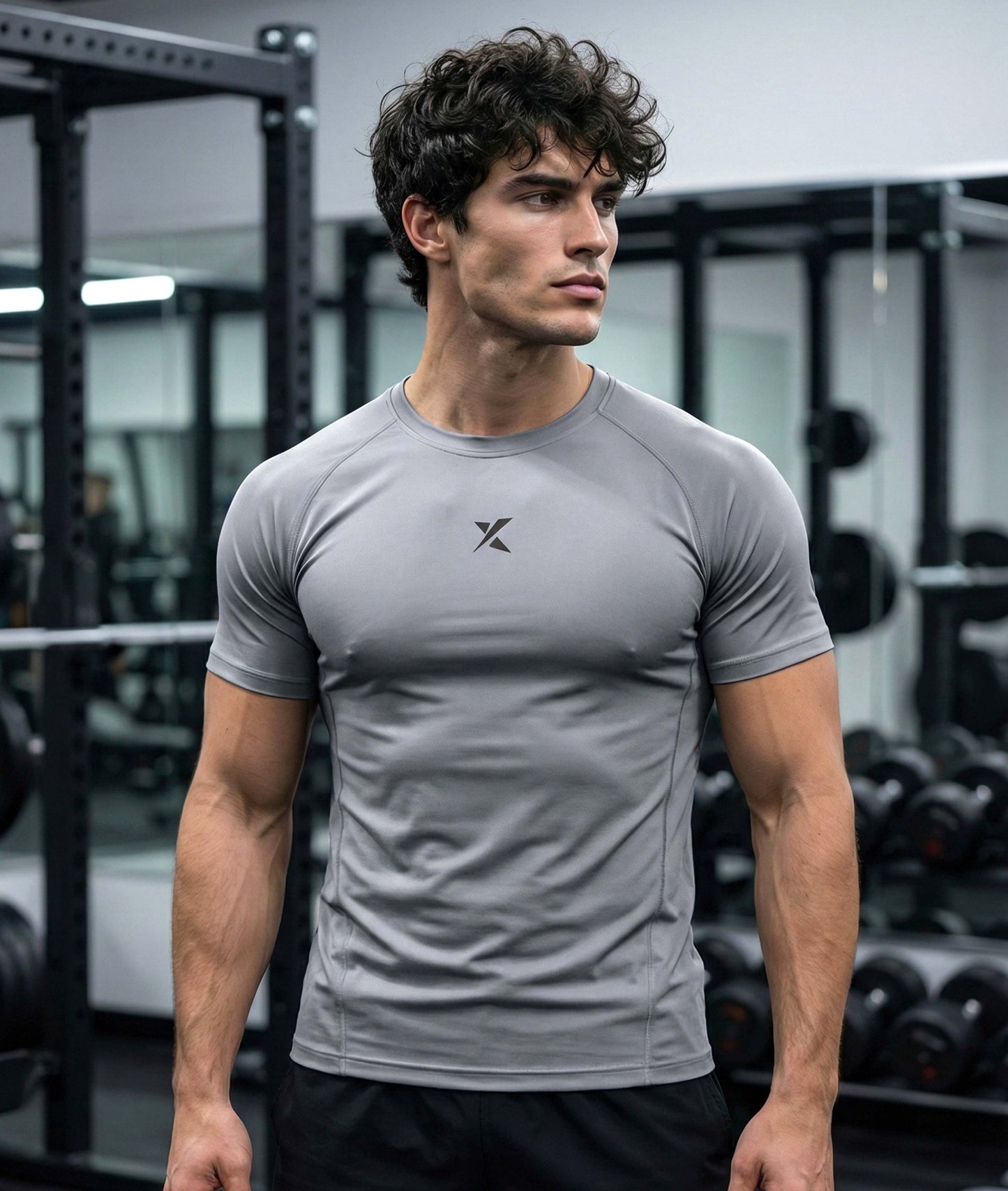 Armour Compression Tees: Gun Metal Grey