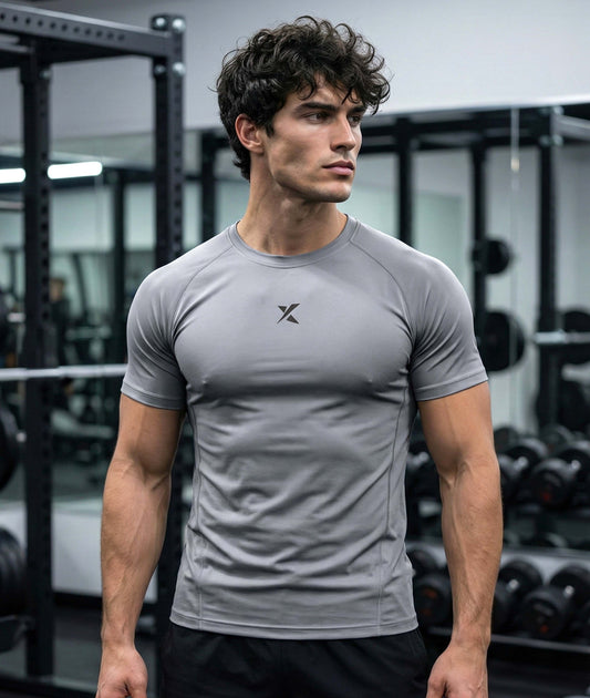 Armour Compression Tees: Gun Metal Grey