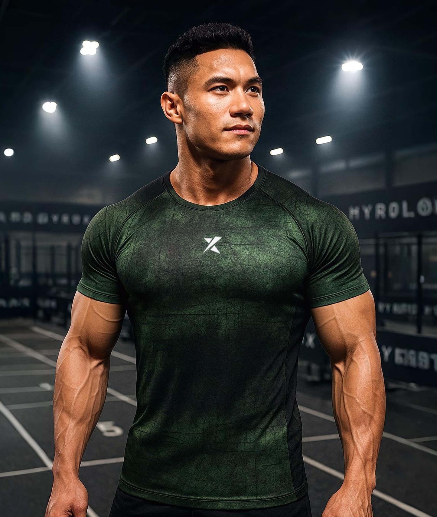 Elitex GymX Compression Tee: Forest Green