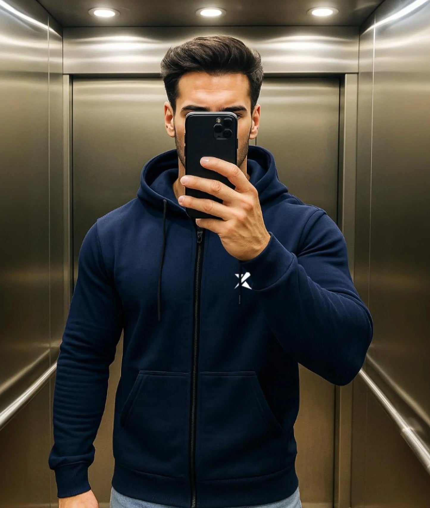 Arc Oversized GymX Hoodie: Midnight Blue