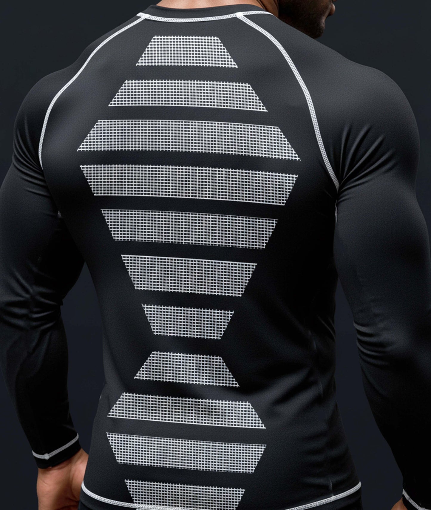 Apex Compression Full Sleeve Tee: Black (Nylon)