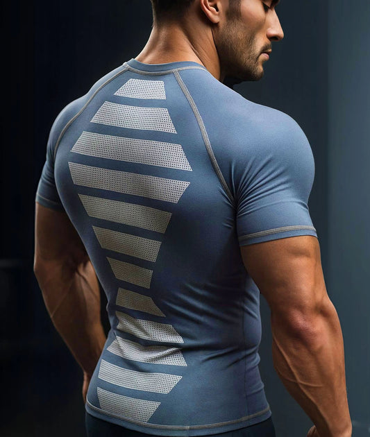 Apex Compression Half Sleeve Tee: Glacier Blue (Nylon)