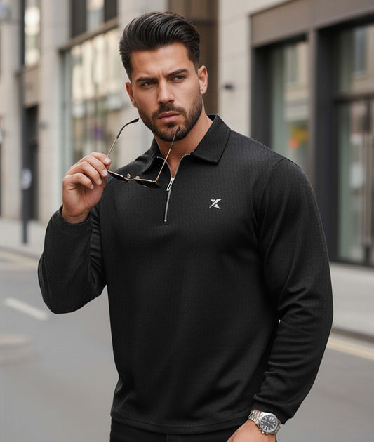 Old Money Oversized Knitted Sweater: Knight Black- Sale