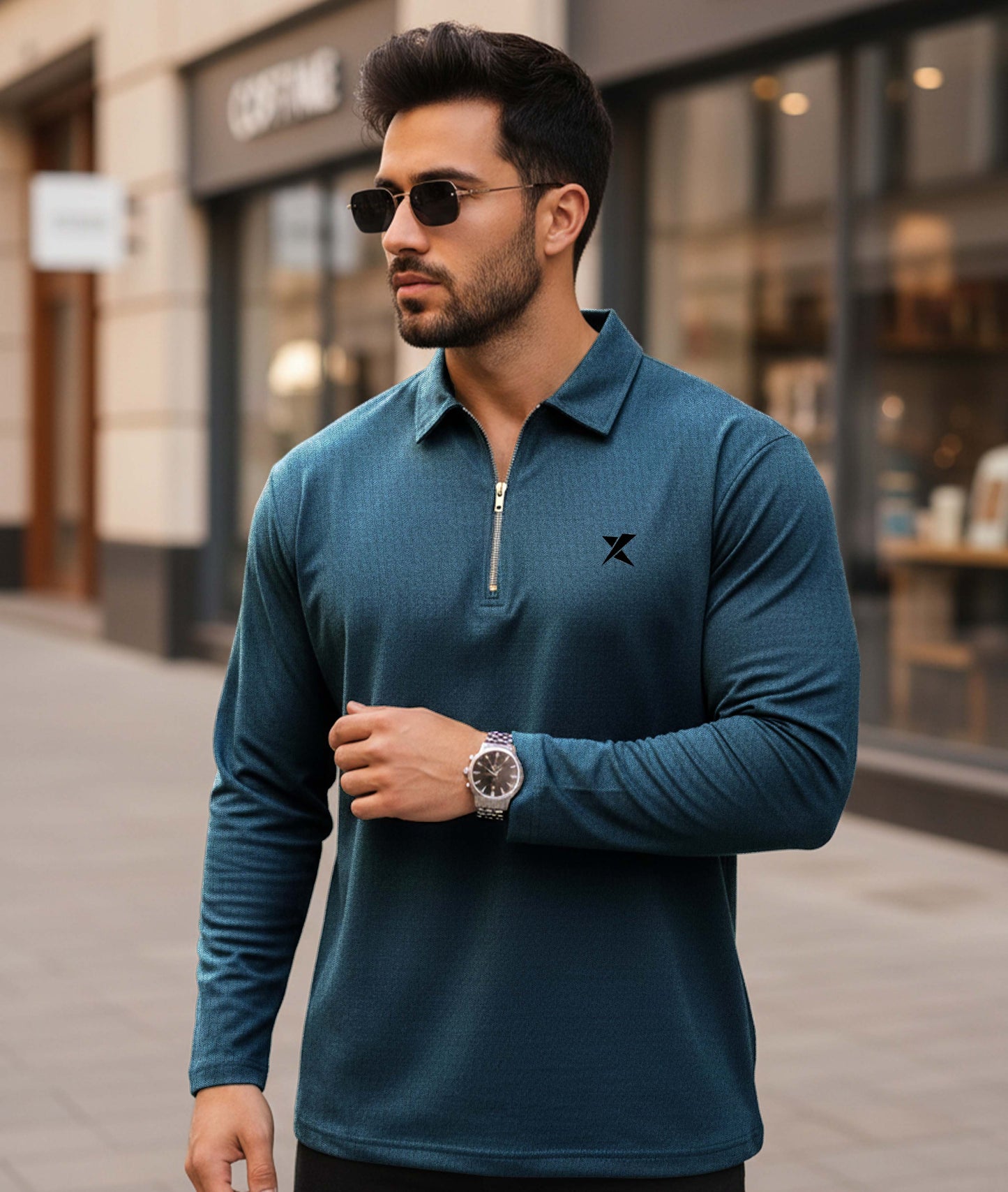 Old Money Oversized Knitted Sweater: Italy Blue