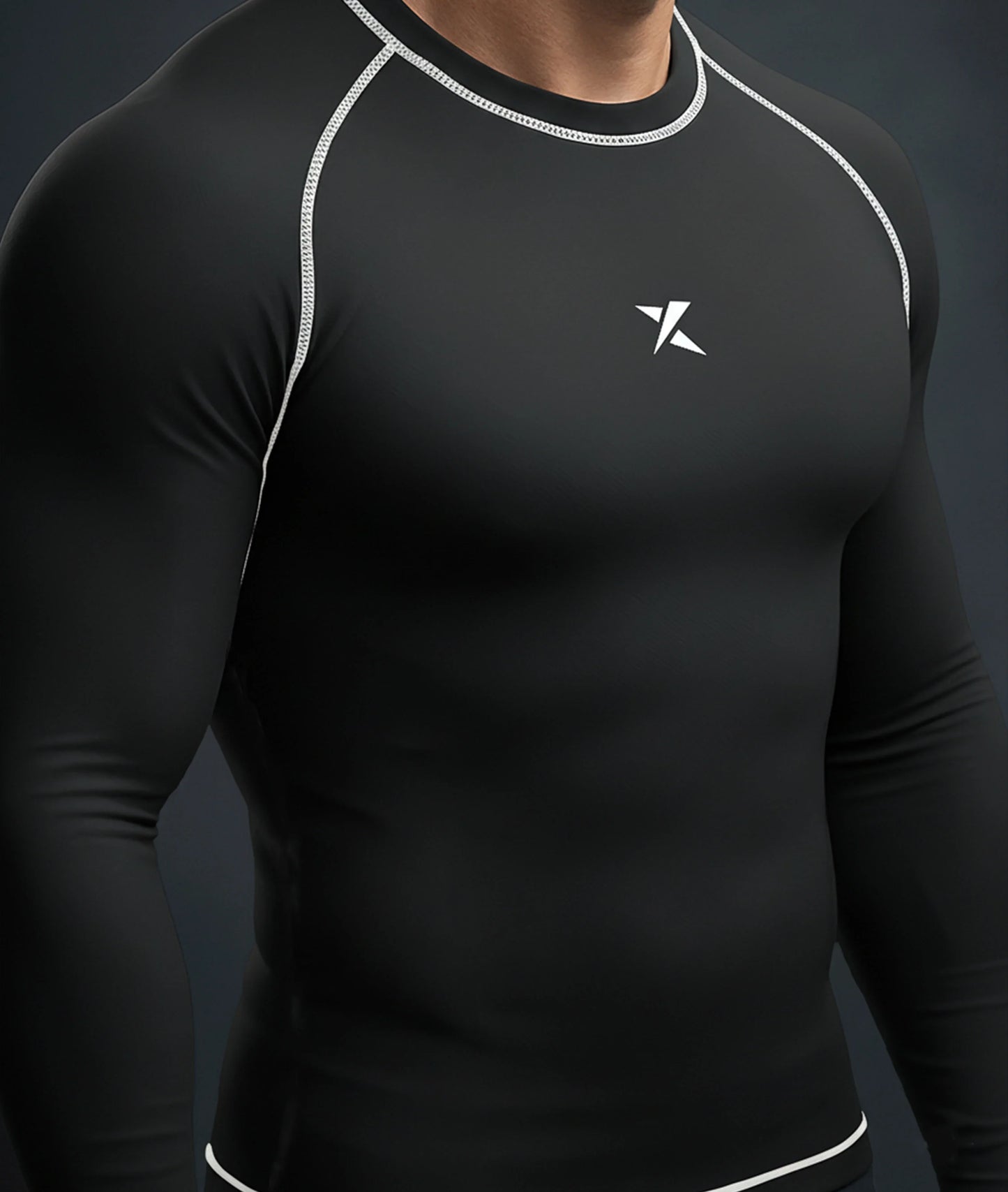 Apex Compression Full Sleeve Tee: Black (Nylon)