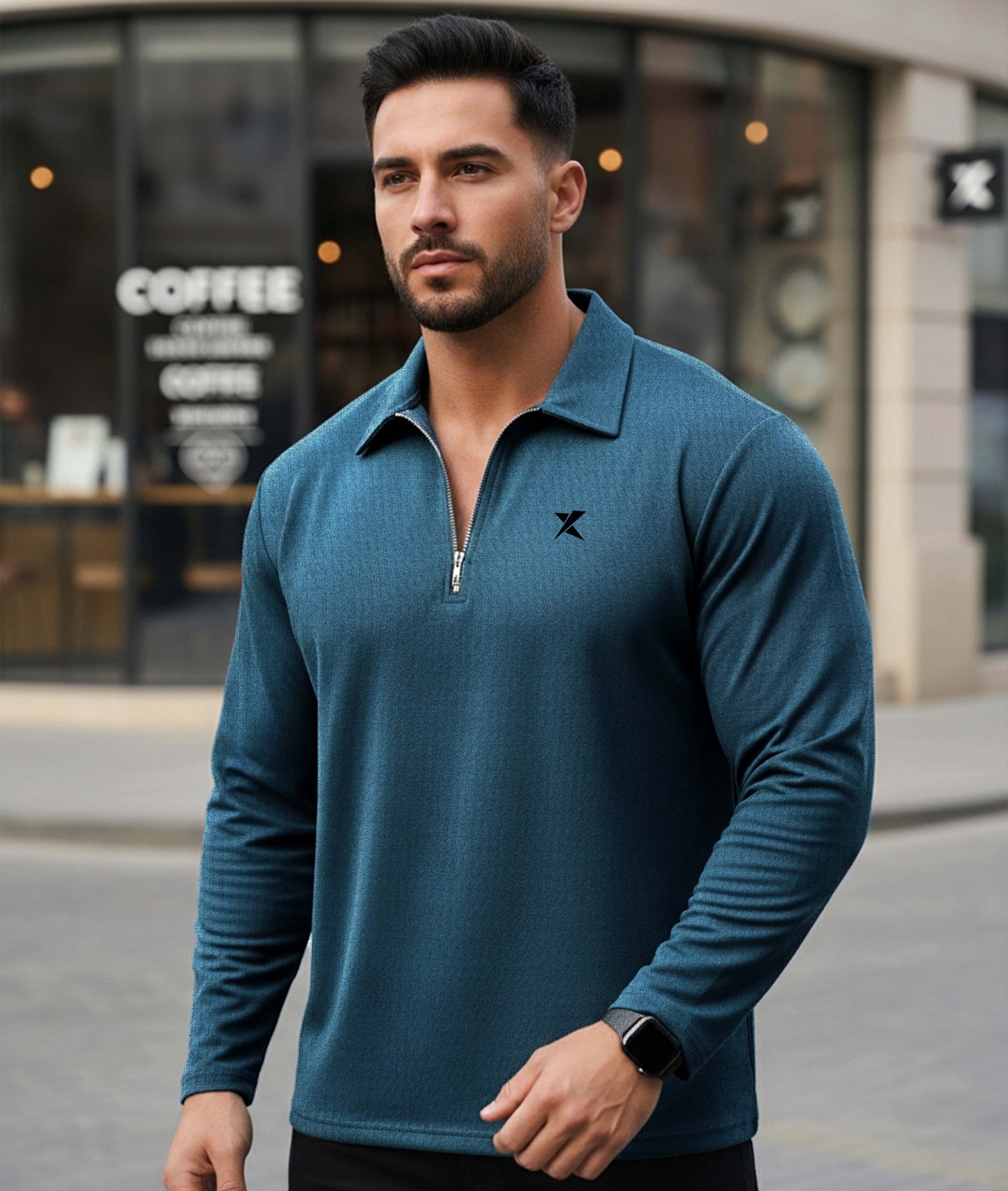 Old Money Oversized Knitted Sweater: Italy Blue