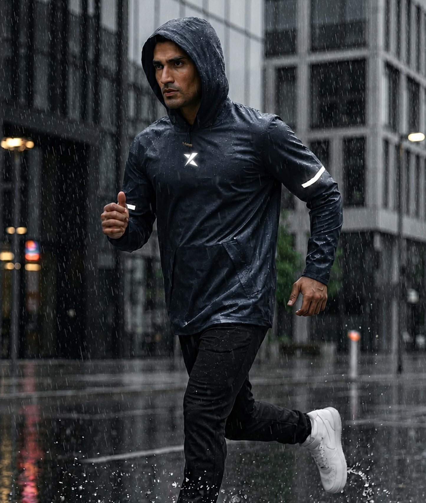 Phantom Monsoon Rain Jacket- Storm Blue(with rainproof phone pockets)
