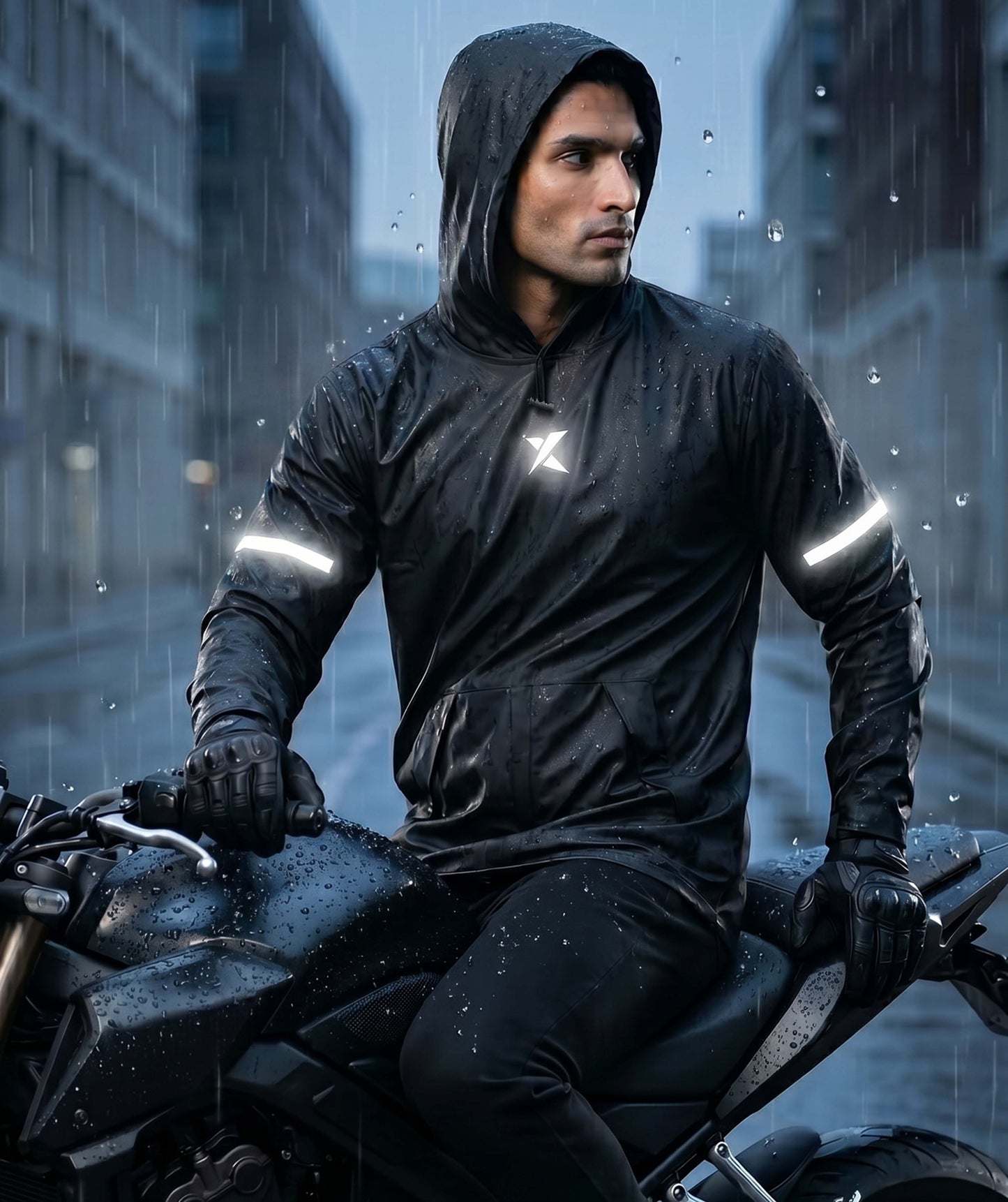 Phantom Monsoon Rain Jacket- Storm Black(with rainproof phone pockets)