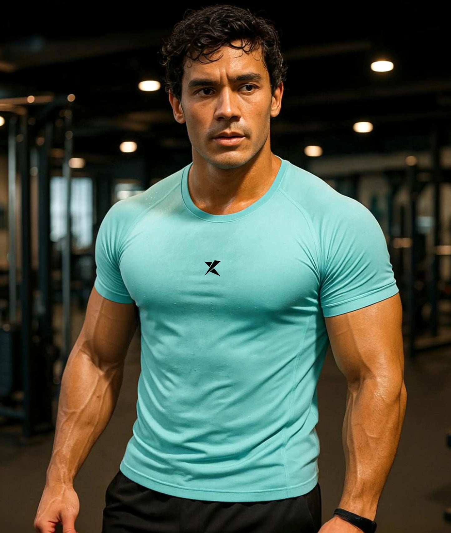Armour Compression Tees: Ice Blue (Nylon)