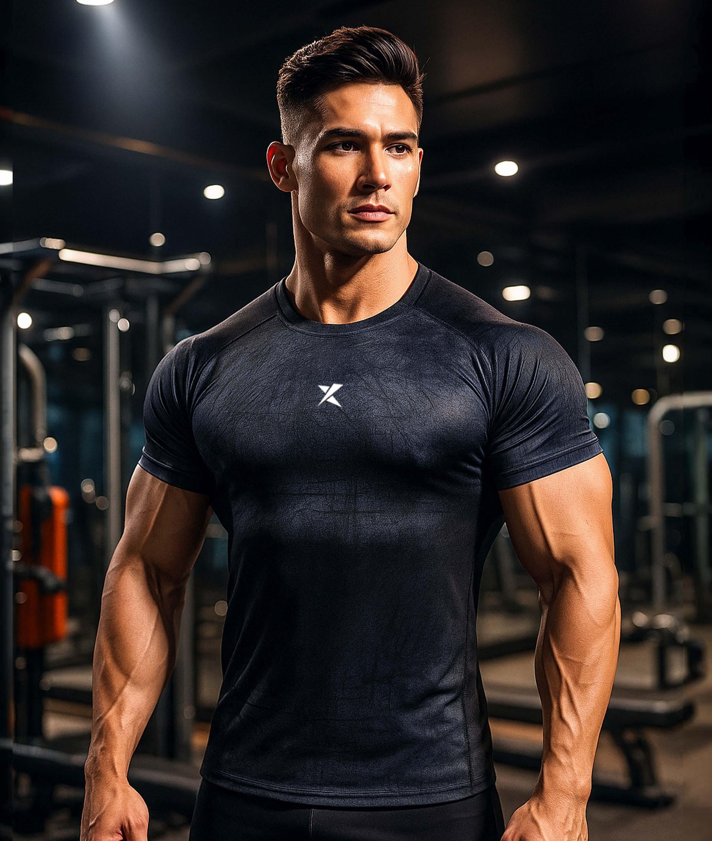 Elitex GymX Compression Tee: Forest Blue