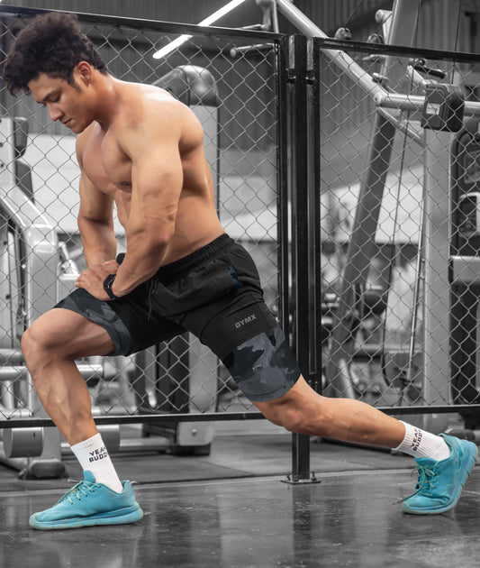 2-in-1 Compression Shorts with phone pocket: Moonrock Grey