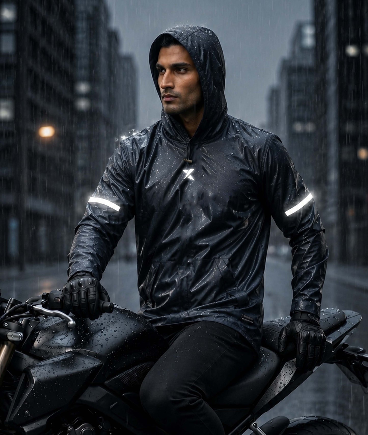 Phantom Monsoon Rain Jacket- Storm Blue(with rainproof phone pockets)