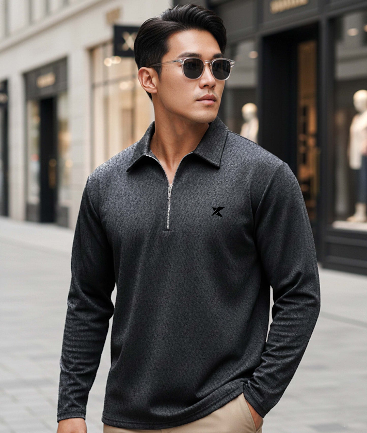 Old Money Oversized Knitted Sweater: Grey