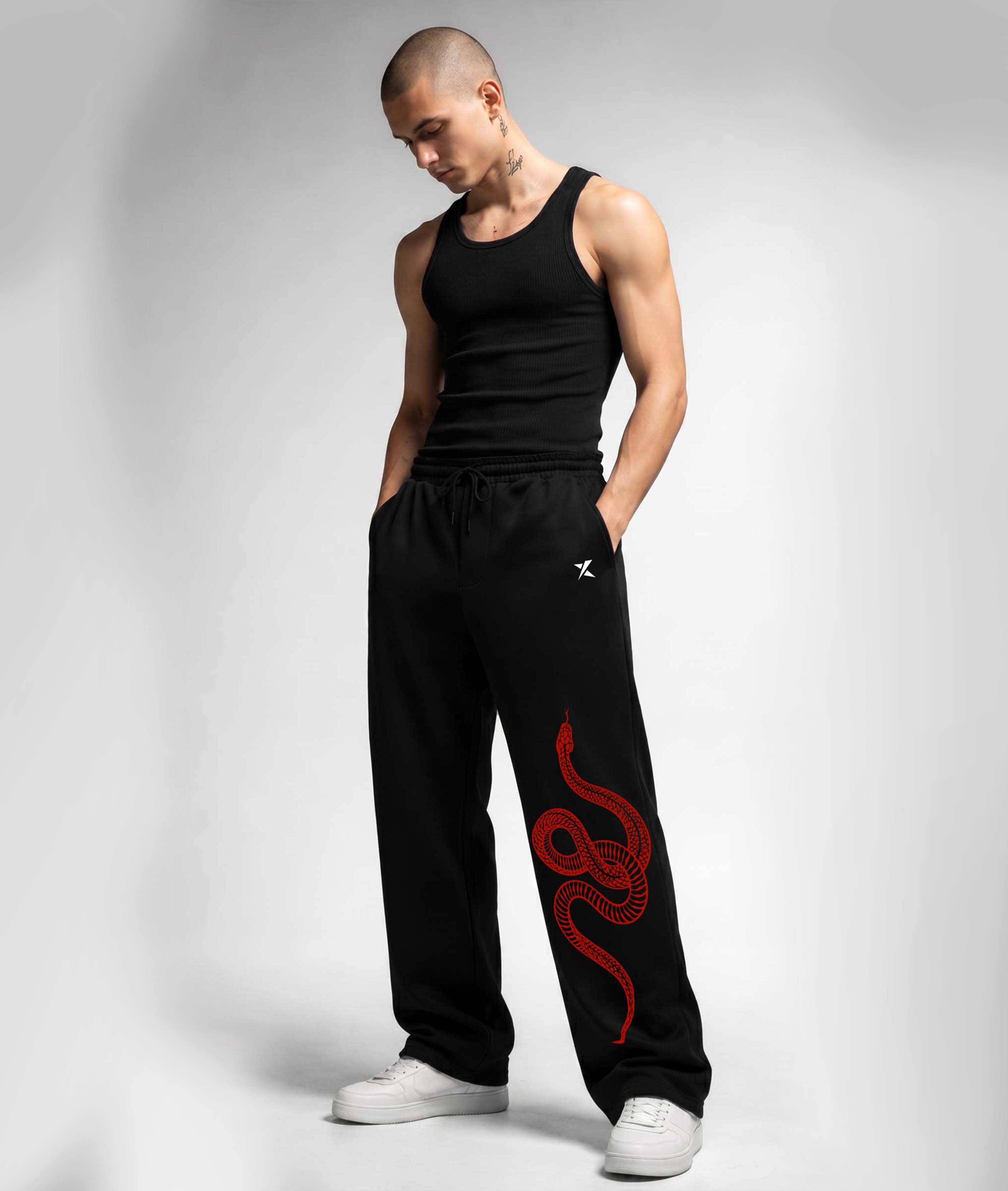 HELLCORE Blade Cotton Terry Track Pants – Loose Straight Fit – GymX