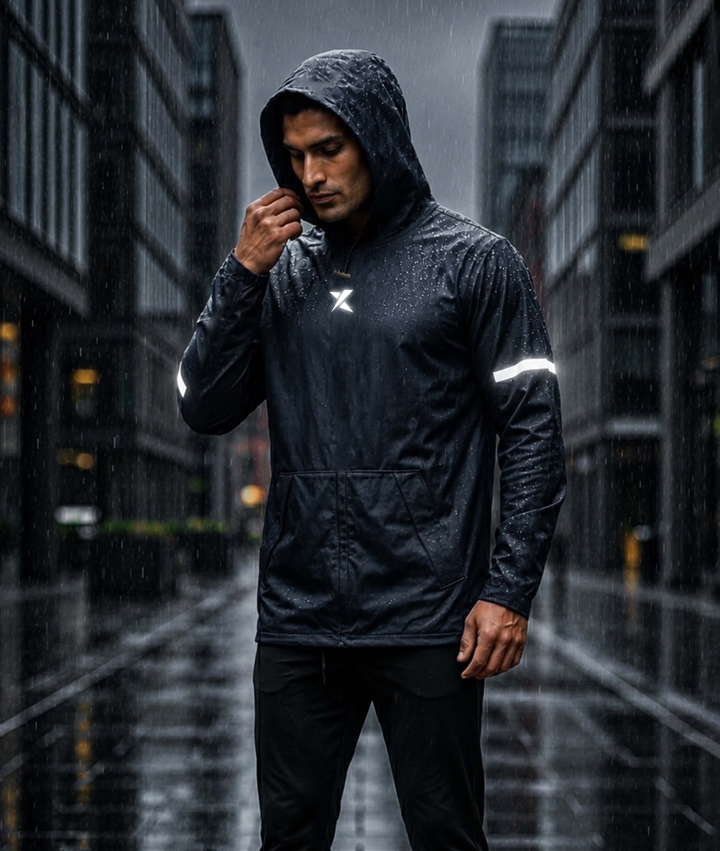 Phantom Monsoon Rain Jacket- Storm Blue(with rainproof phone pockets)