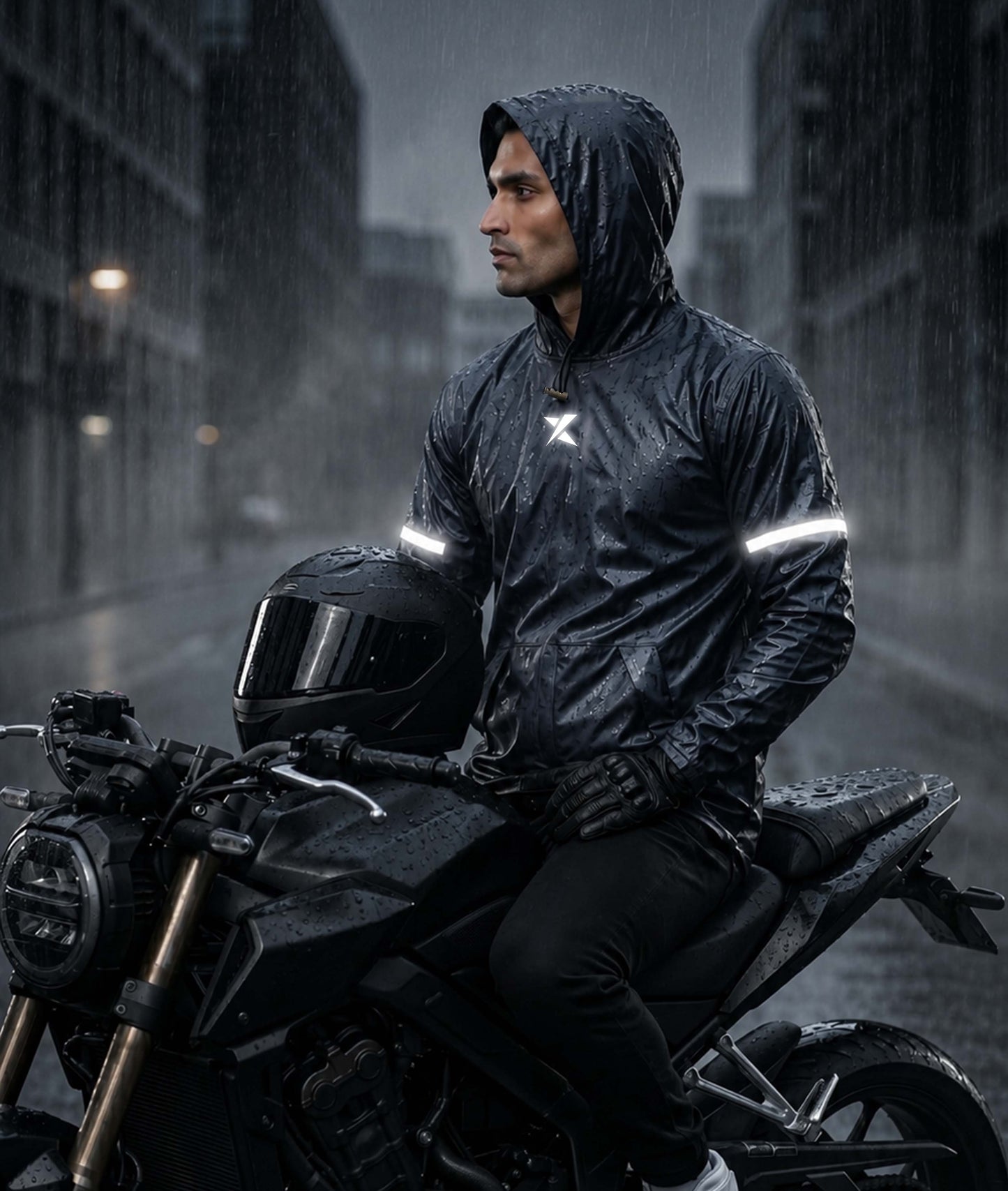 Phantom Monsoon Rain Jacket- Storm Blue(with rainproof phone pockets)
