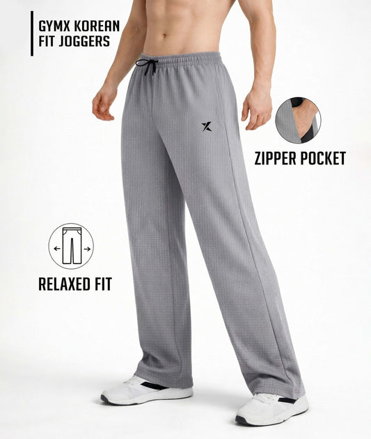 Korean Relaxed Fit GymX Joggers – Urban Grey