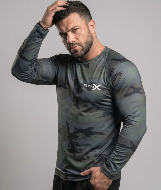 GymX Military Blue Camo Full Sleeve Tee - Sale