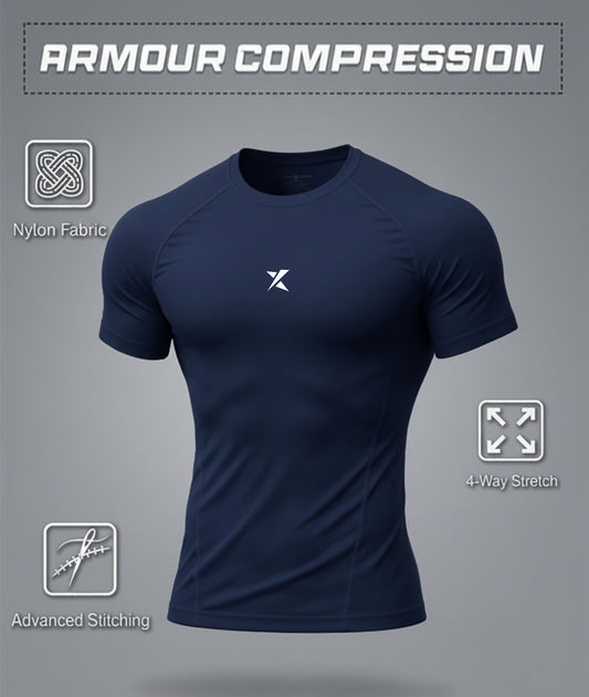 Armour Compression Tees: Obsessed Blue (Nylon)