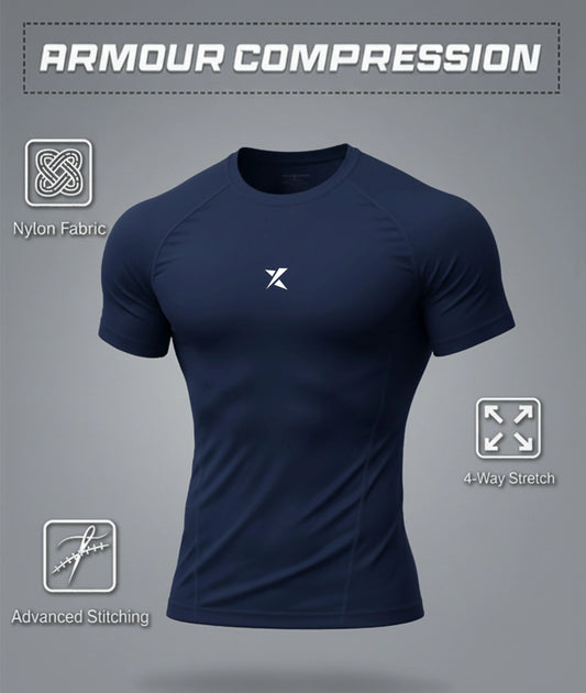 Armour Compression Tees: Obsessed Blue (Nylon)
