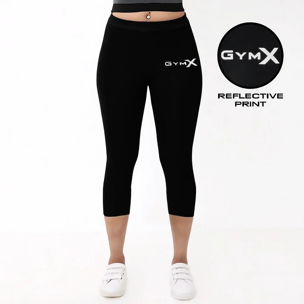 GymX  Black 3/4th Leggings - Sale