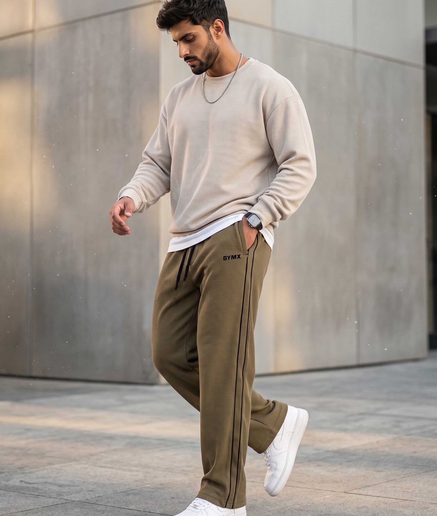 Korean Oversized Pro Joggers- Khaki Brown