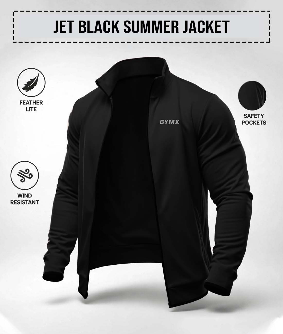 Jet Black Summer Jacket - Aero Series