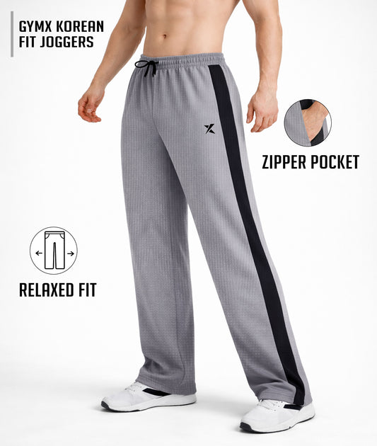 Korean Relaxed Fit GymX Joggers – Grey