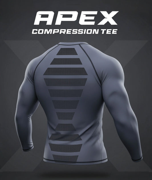 Apex Compression Full Sleeve Tee: Grey (Nylon)