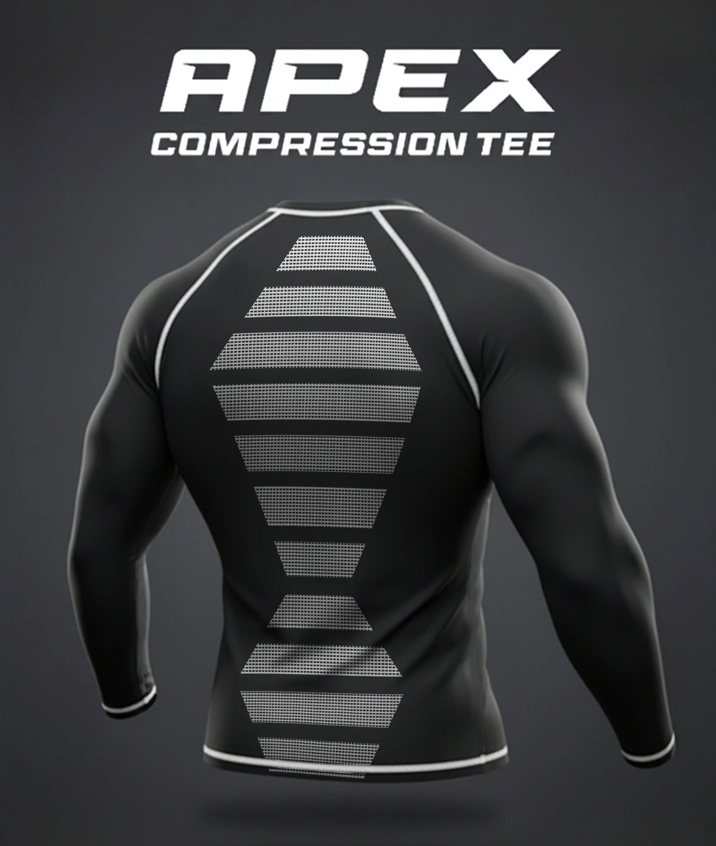 Apex Compression Full Sleeve Tee: Black (Nylon)