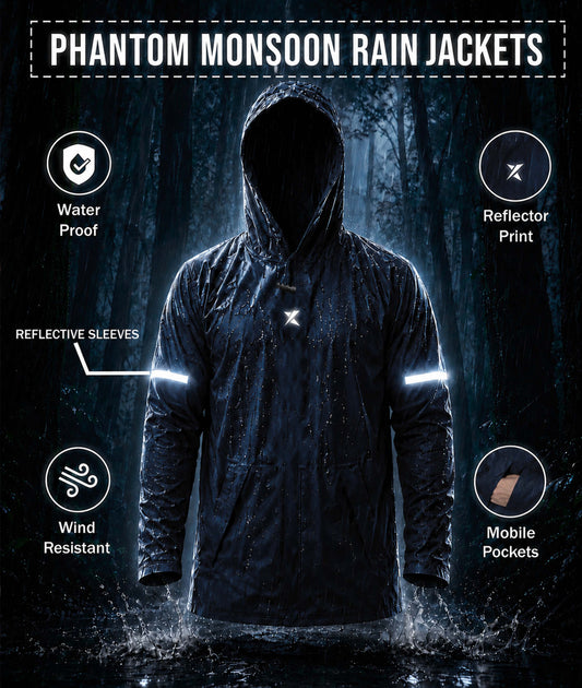 Phantom Monsoon Rain Jacket- Storm Blue(with rainproof phone pockets)