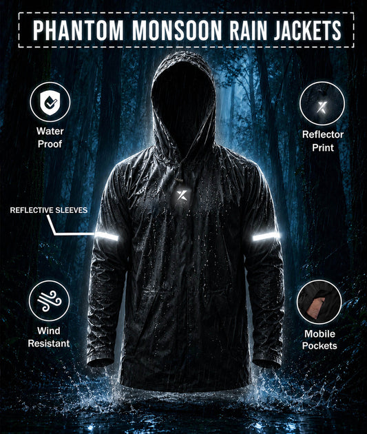 Phantom Monsoon Rain Jacket- Storm Black(with rainproof phone pockets)