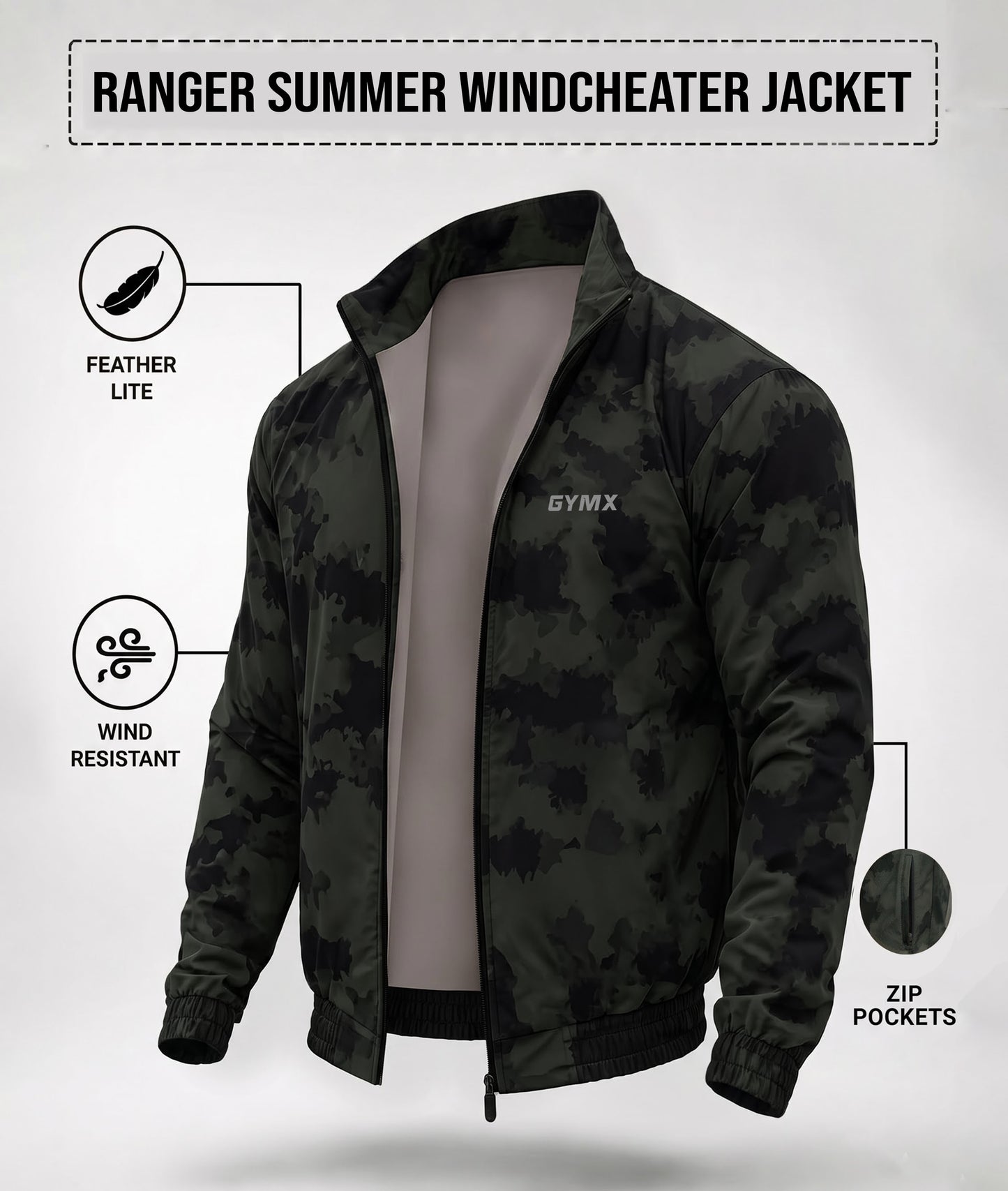 Ranger Summer Windcheater Jacket: Military Green