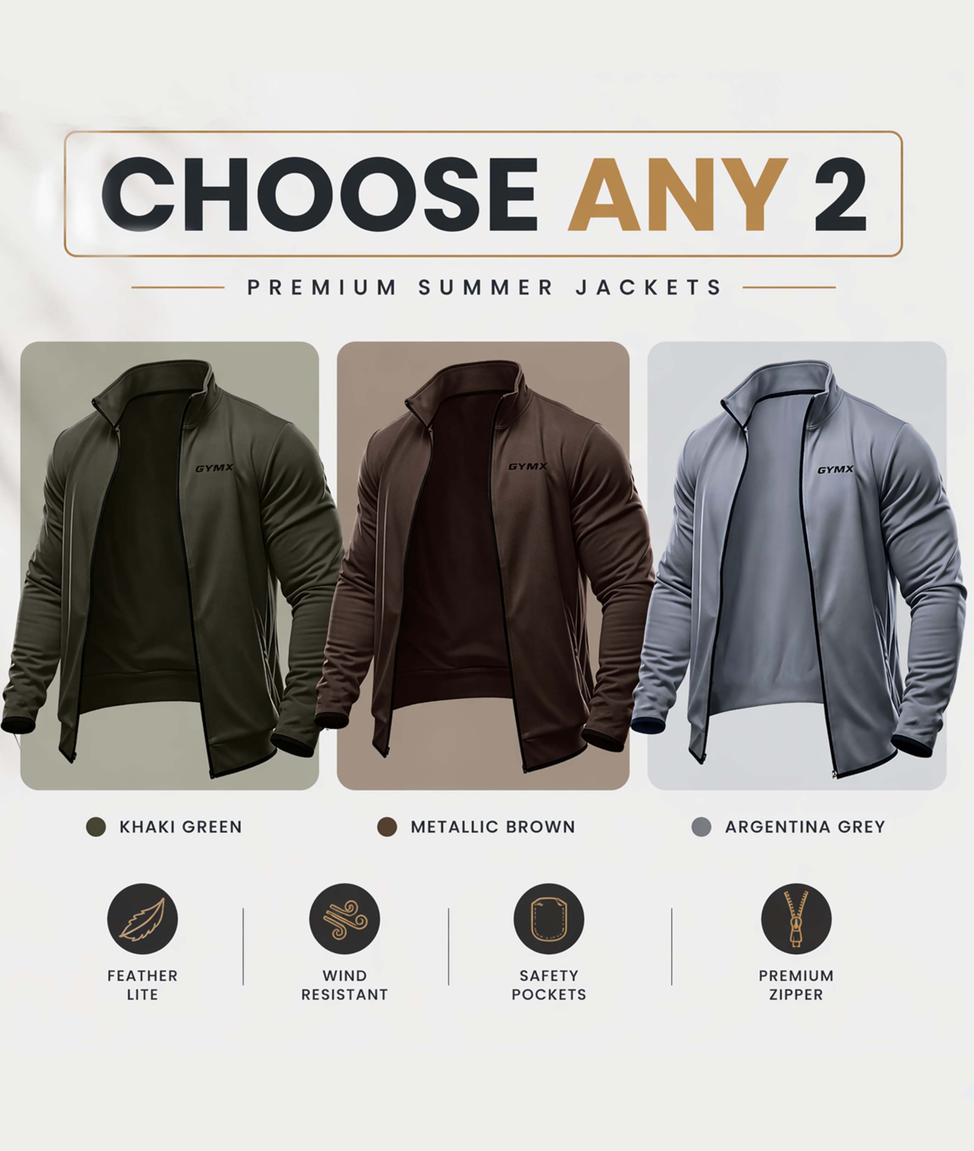 Combo Offer- Summer Jackets: Select Any 2 – GymX