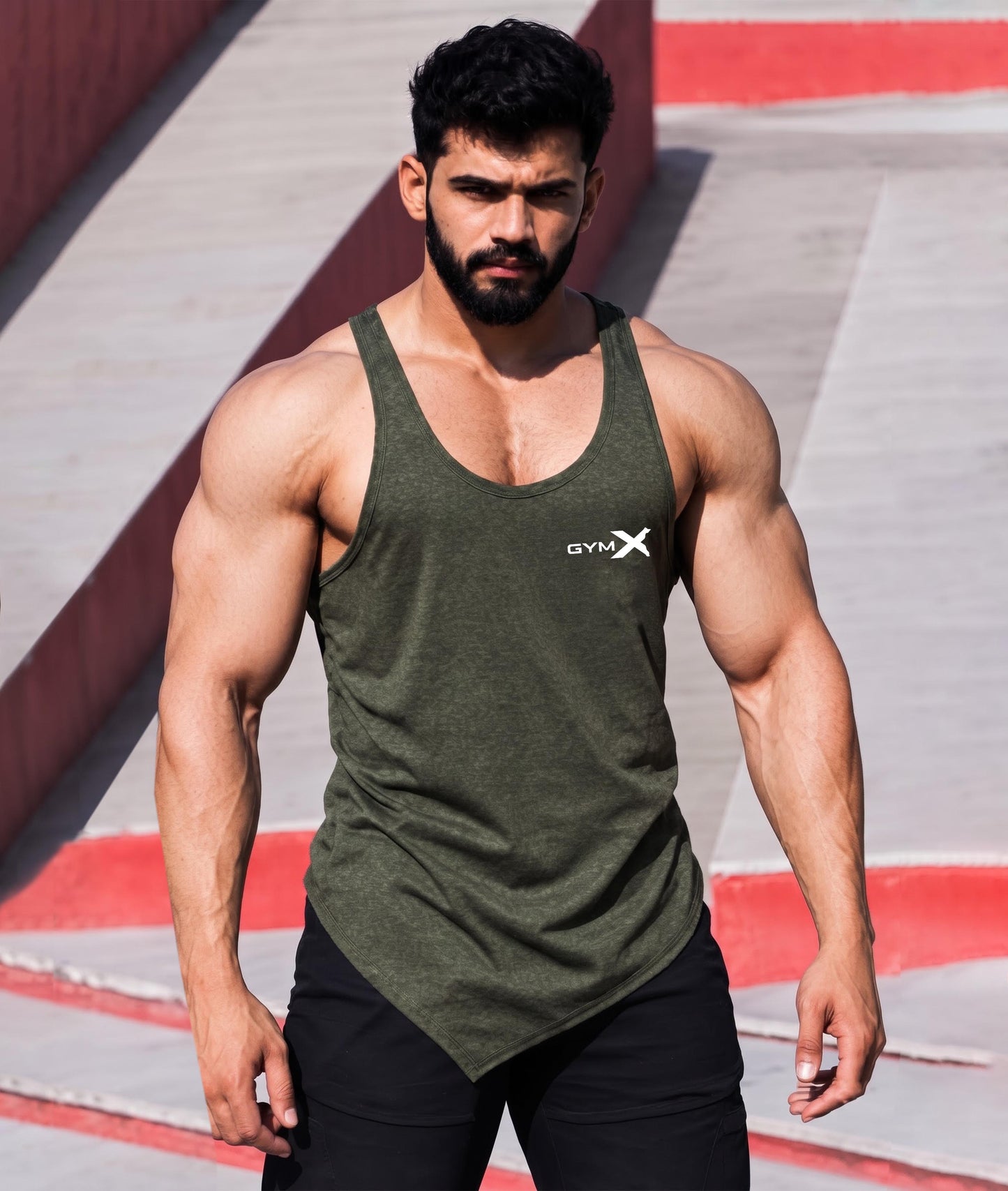 Army Green V Shape Stringer - Final Sale