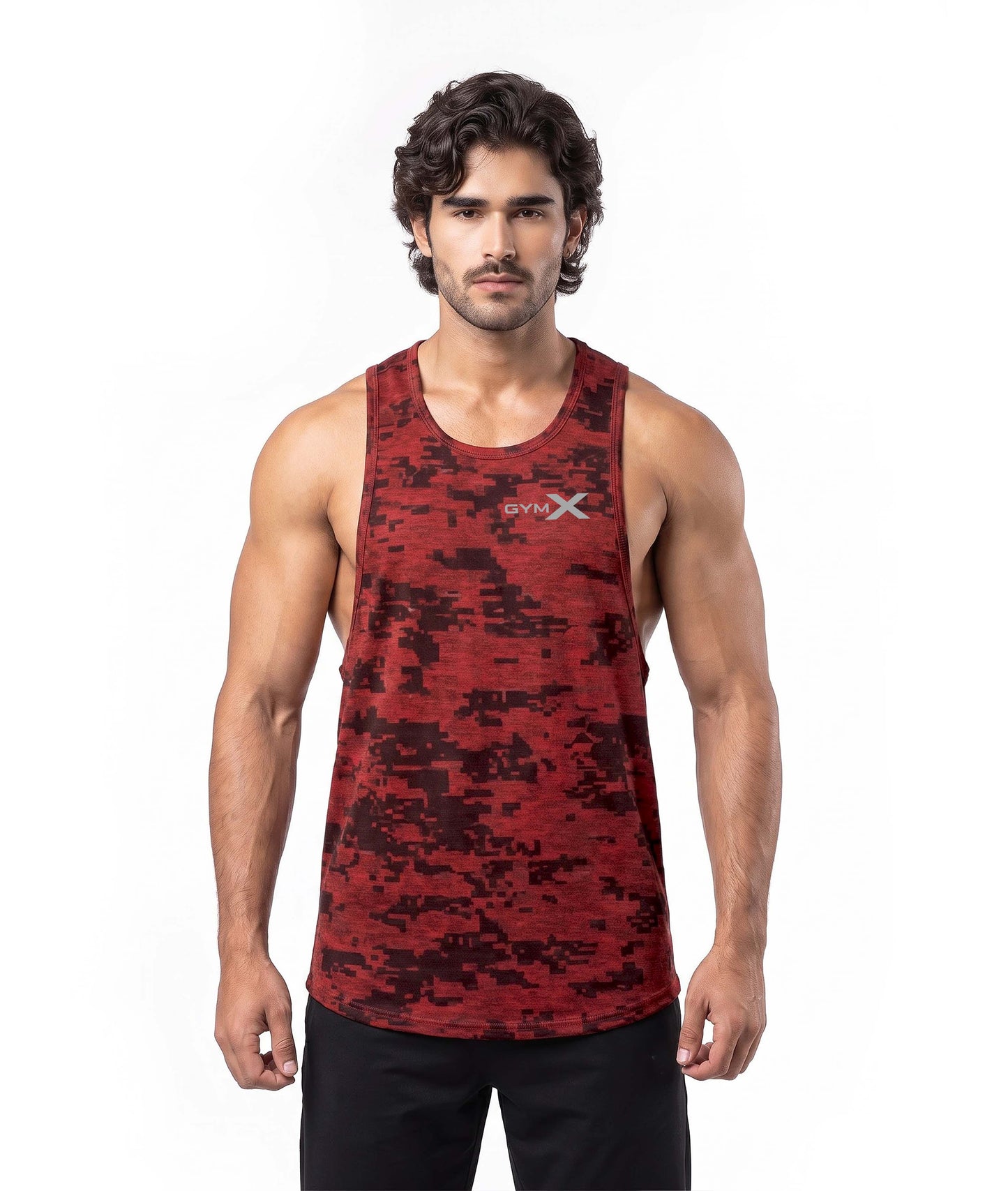 Red Pixel Camo Tank- Deep Arm Hole - Final Sale