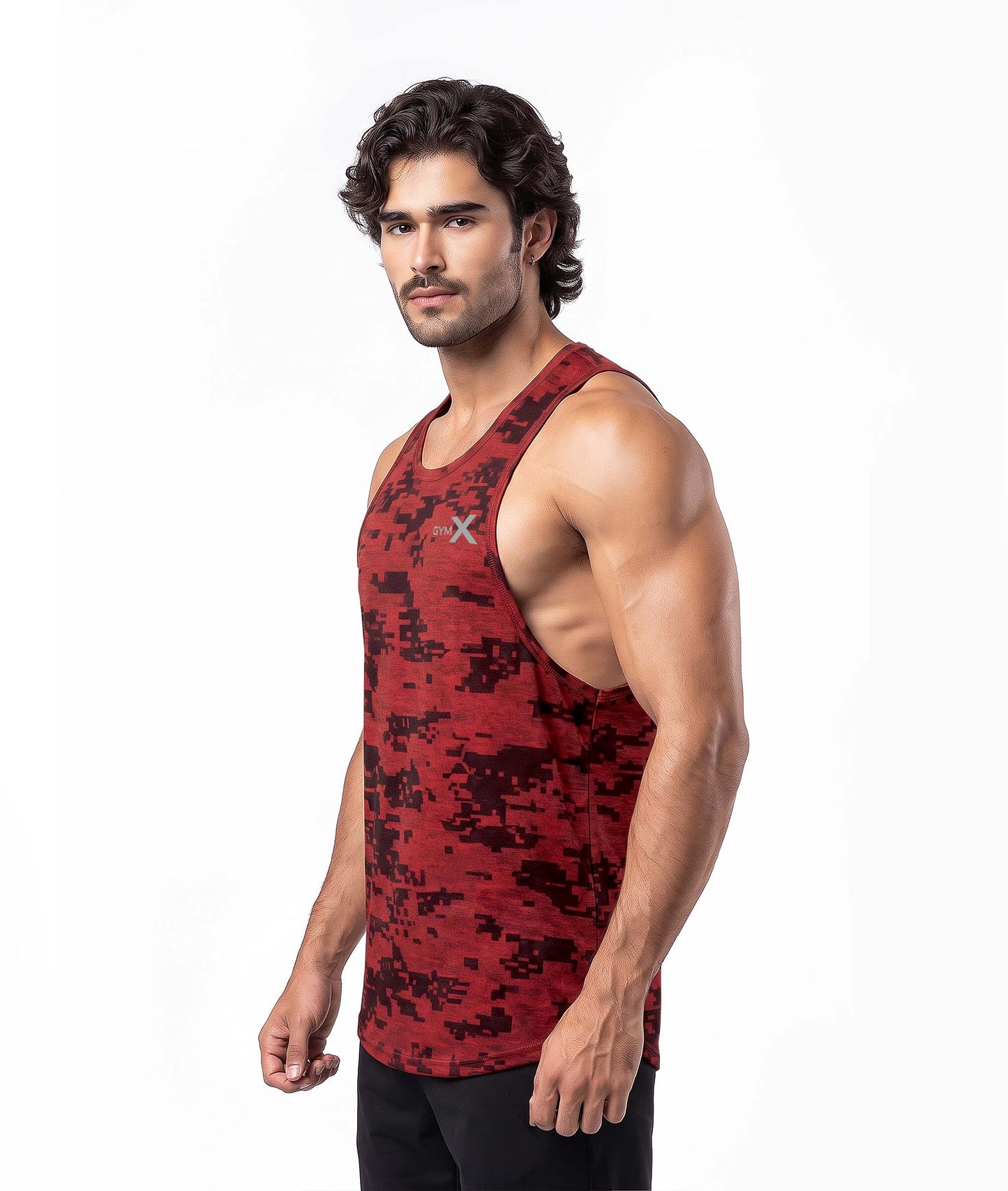 Red Pixel Camo Tank- Deep Arm Hole - Final Sale