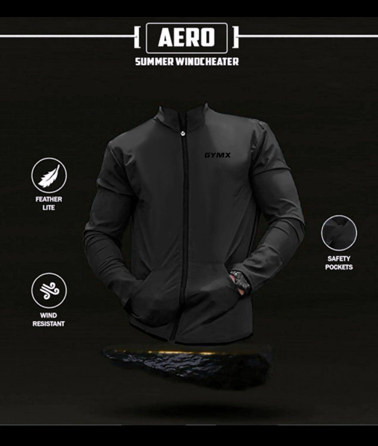 GymX Carbon Grey Windcheater