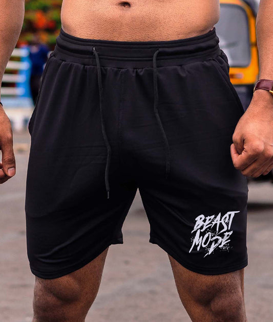Oversized GymX Black Shorts: Beast Mode