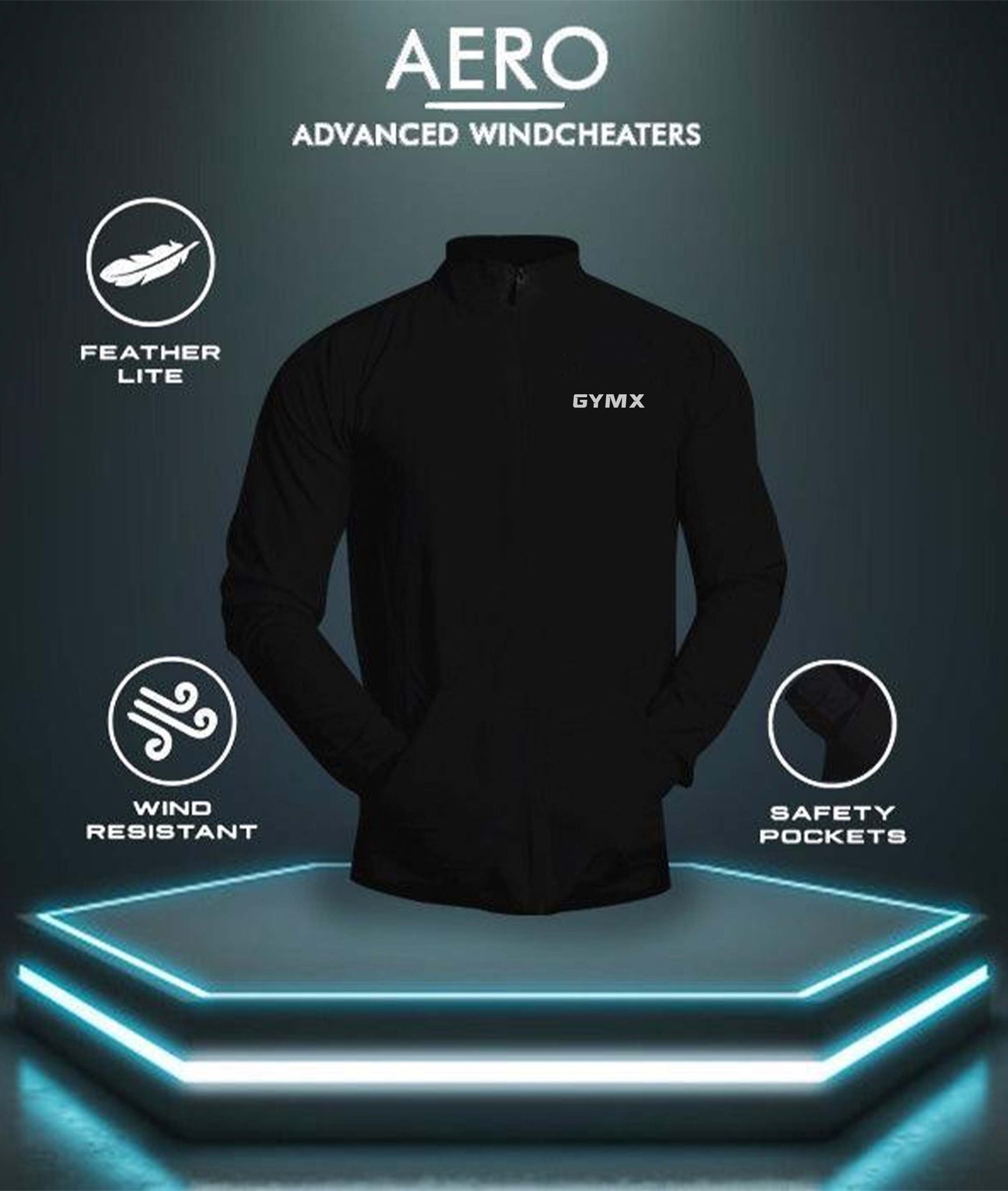 Jet Black Jacket Summer Windcheater - Aero Series