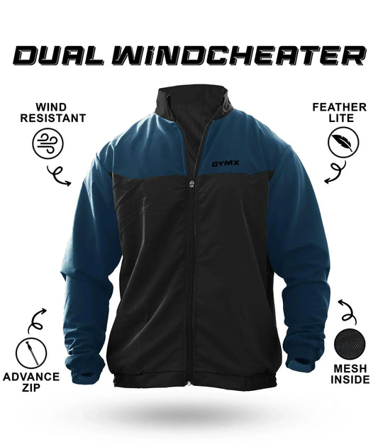 Dual GymX Windcheaters: Blue with Black - Sale